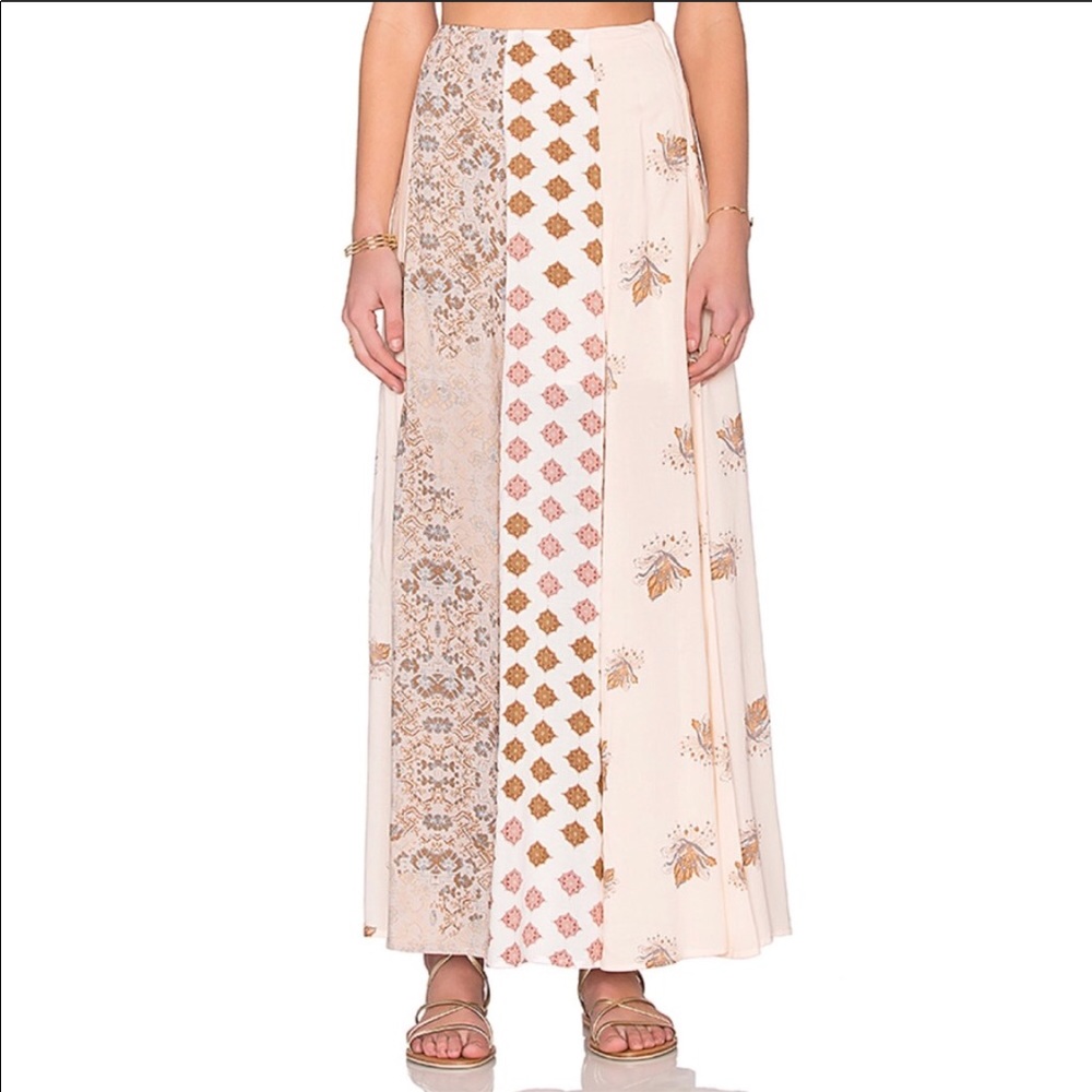 Free People Multicolor Patchwork Maxi Skirt
